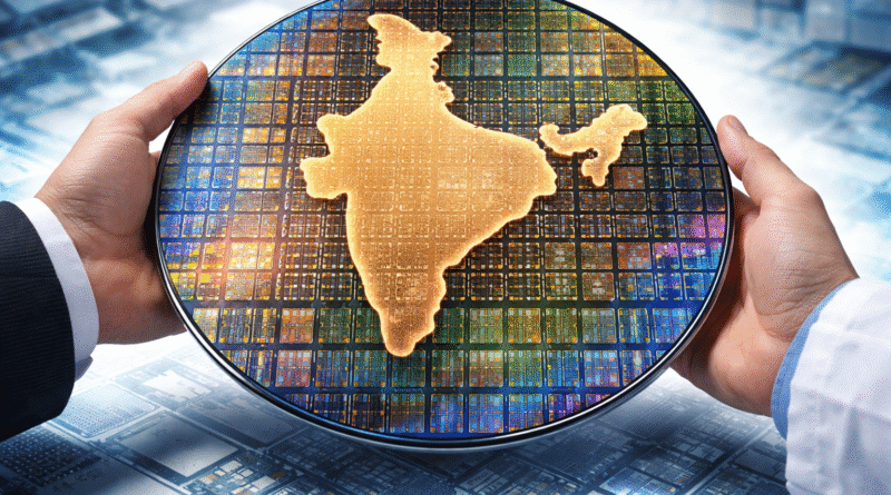 India semiconductor strategy 2026 — semiconductor chip wafer representing India's push to build domestic chip manufacturing through Tata Dholera fab, Micron Sanand plant, and ISM 2.0