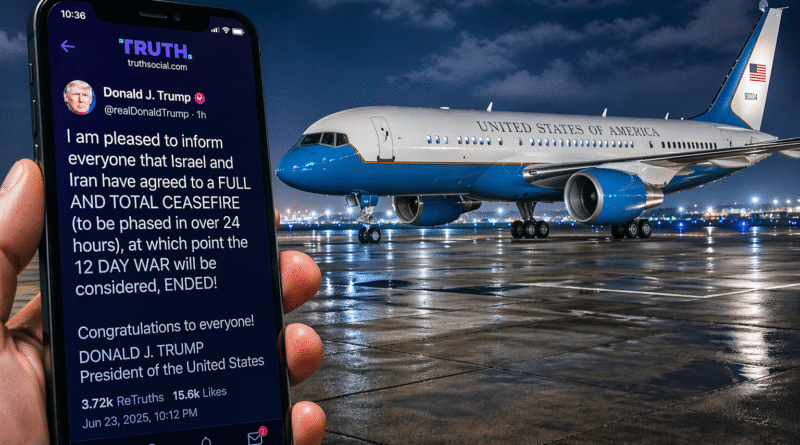 Iran ceasefire extended 2026 — Air Force Two on tarmac representing Vance cancelled trip to Islamabad as Trump extends Iran ceasefire indefinitely citing fractured Iranian government April 21 2026