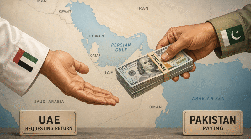 UAE Pakistan money 2026 — UAE asks Pakistan to return 3.45 billion dollars in deposits after seven years of automatic rollovers as Pakistan scrambles to pay using Saudi Arabia emergency support