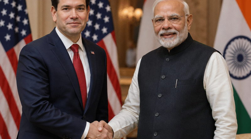 US Secretary of State Marco Rubio meets Indian PM Narendra Modi in New Delhi on May 23 2026 during Rubio India visit